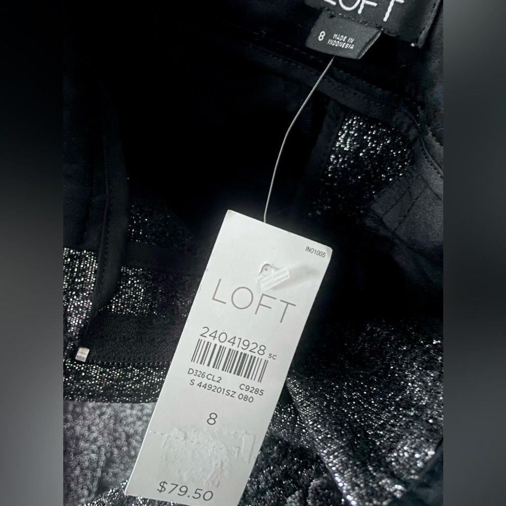 LOFT Metallic Tie Waist Dress Pants 🖤🩶 - Picture 8 of 8